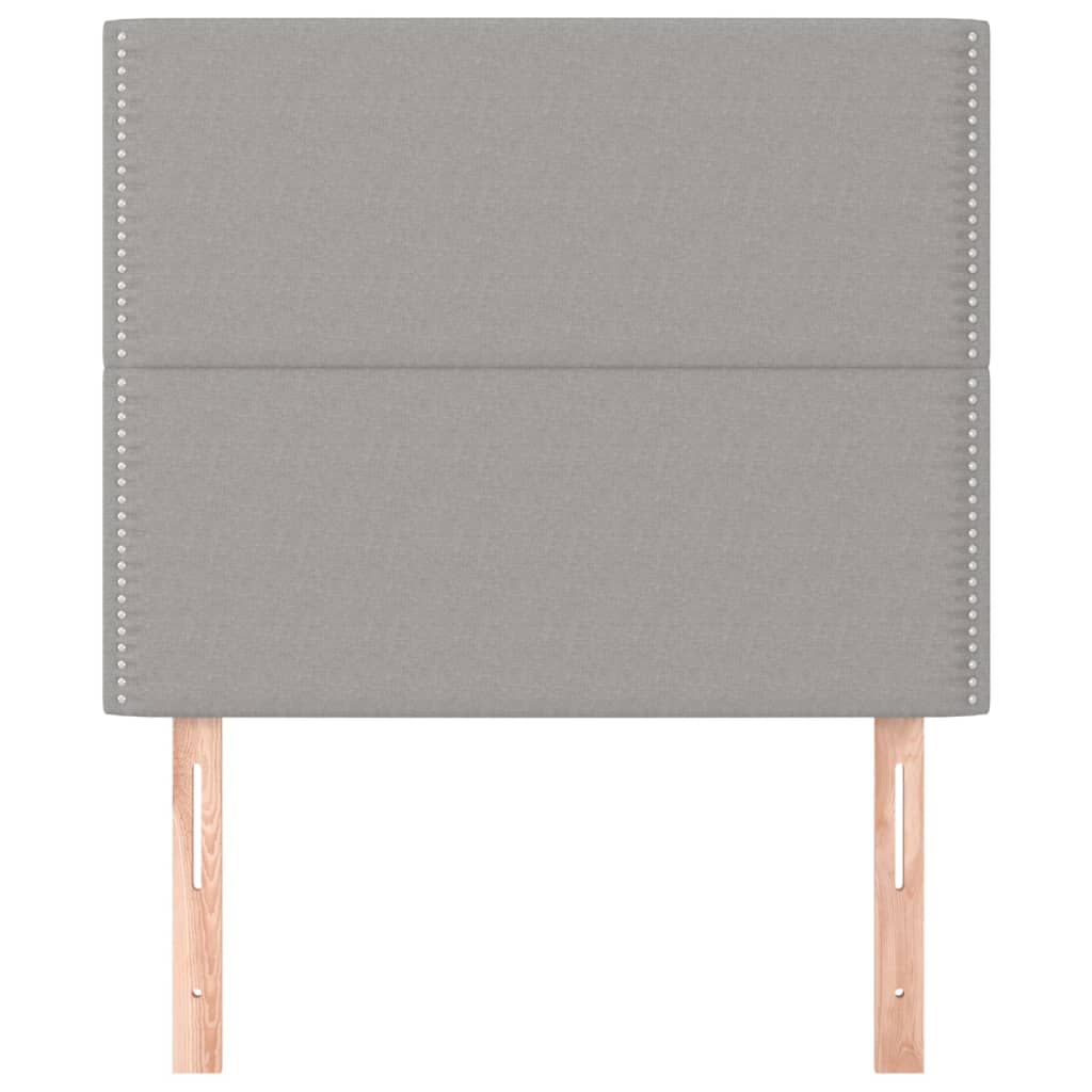 Testiera 2 Pz Grigio Chiaro 90x5x78/88 Cm In Tessuto - Image 3