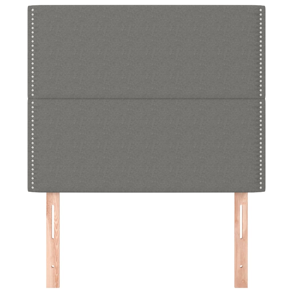 Testiera 2 Pz Grigio Scuro 90x5x78/88 Cm In Tessuto - Image 3
