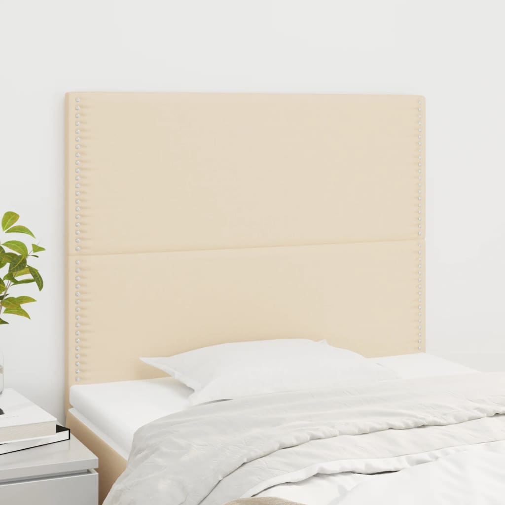 Testiera 2 Pz Crema 100x5x78/88 Cm In Tessuto