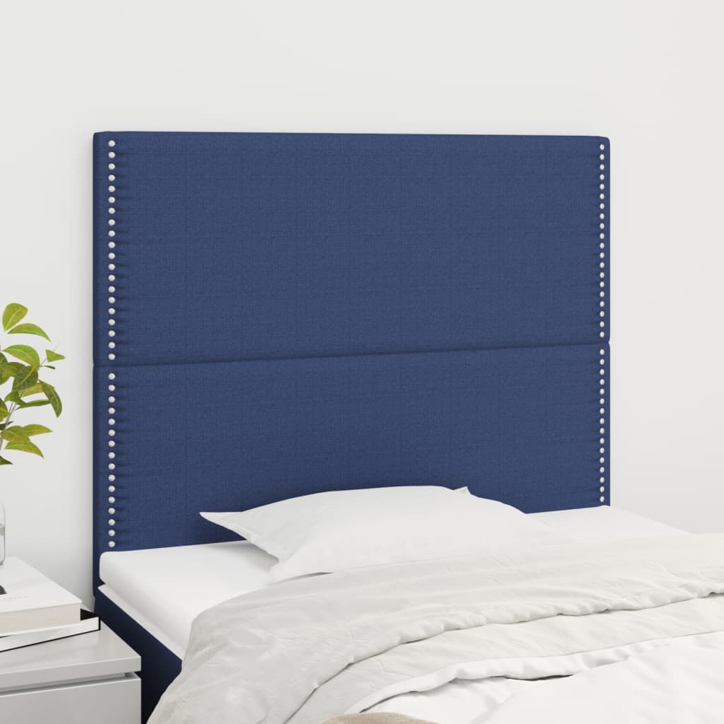 Testiera 2 Pz Blu 100x5x78/88 Cm In Tessuto