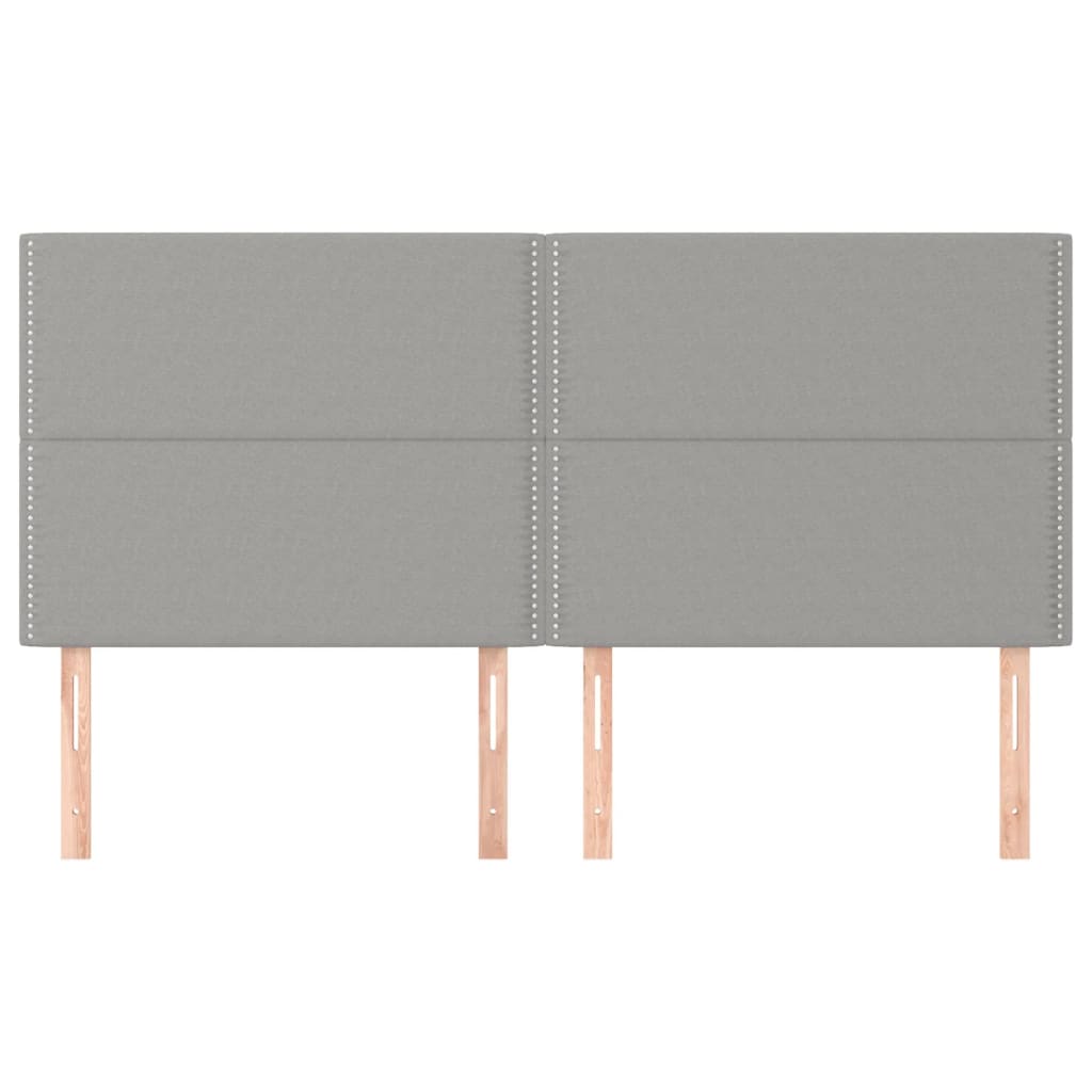 Testiera 4 Pz Grigio Chiaro 80x5x78/88 Cm In Tessuto - Image 3
