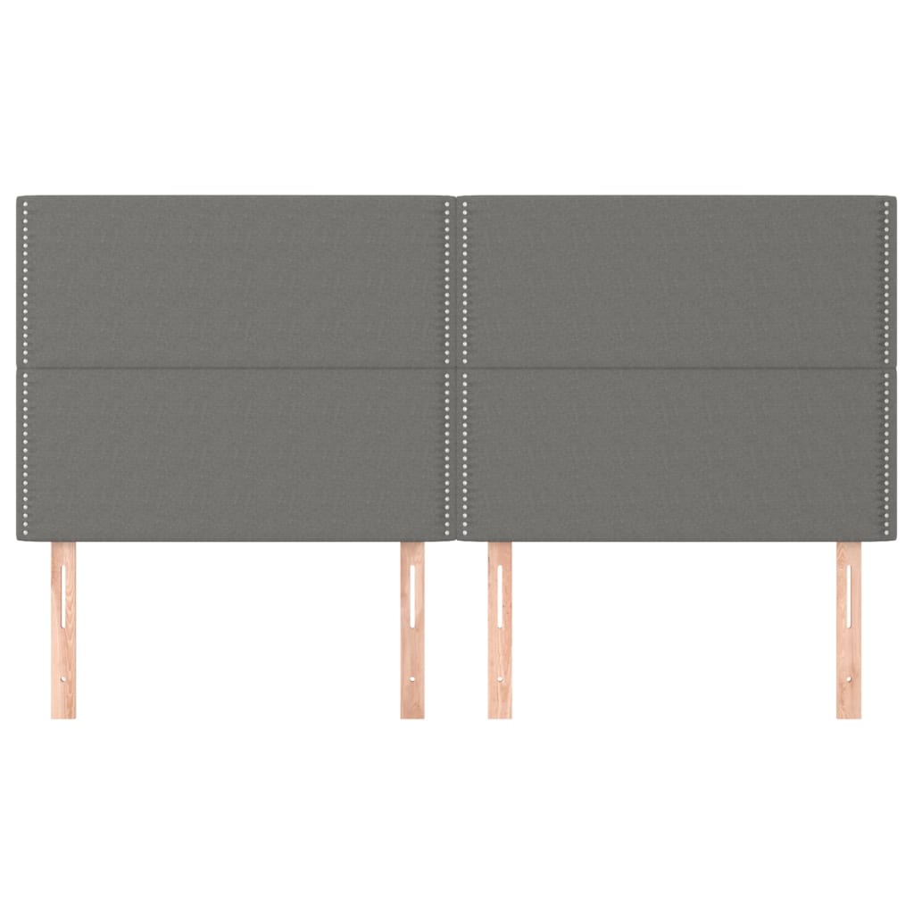 Testiera 4 Pz Grigio Scuro 80x5x78/88 Cm In Tessuto - Image 3