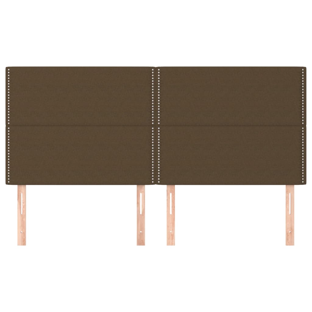 Testiera 4 Pz Marrone Scuro 80x5x78/88 Cm In Tessuto - Image 3