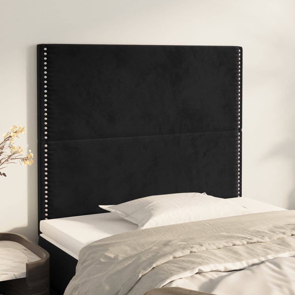 Testiera 2 Pz Nera 80x5x78/88 Cm In Velluto