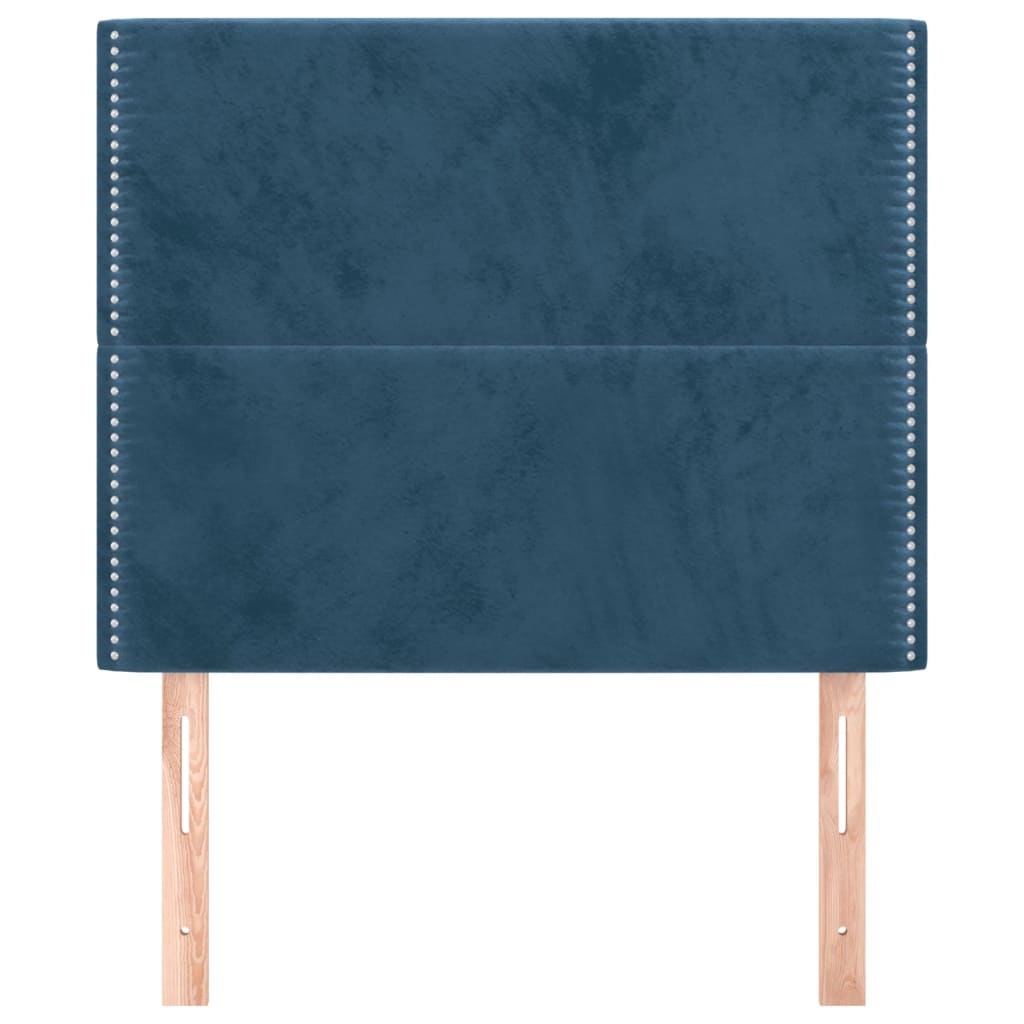 Testiera 2 Pz Blu Scuro 90x5x78/88 Cm In Velluto - Image 3