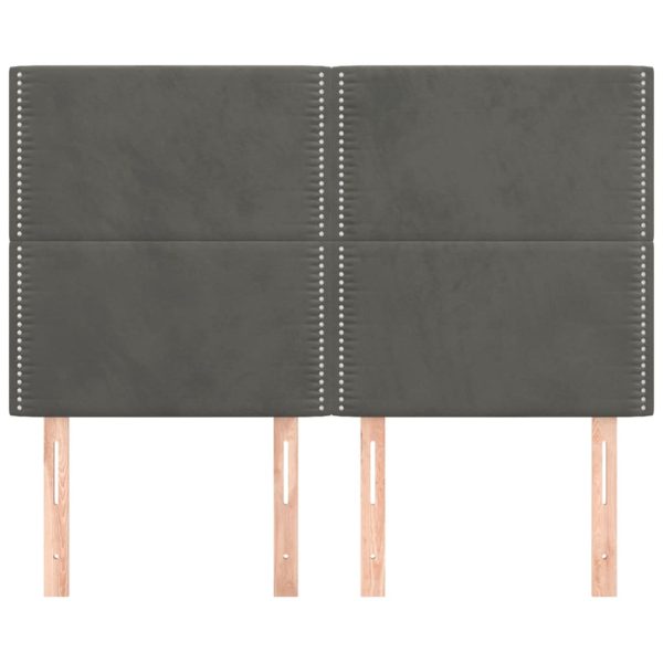 Testiere 4 Pz Grigio Scuro 72x5x78/88 Cm In Velluto - Image 3