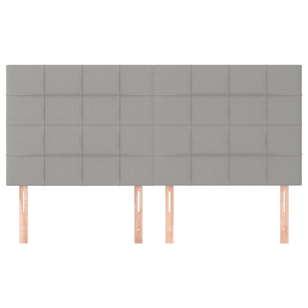Testiera 4 Pz Grigio Chiaro 80x5x78/88 Cm In Tessuto - Image 3