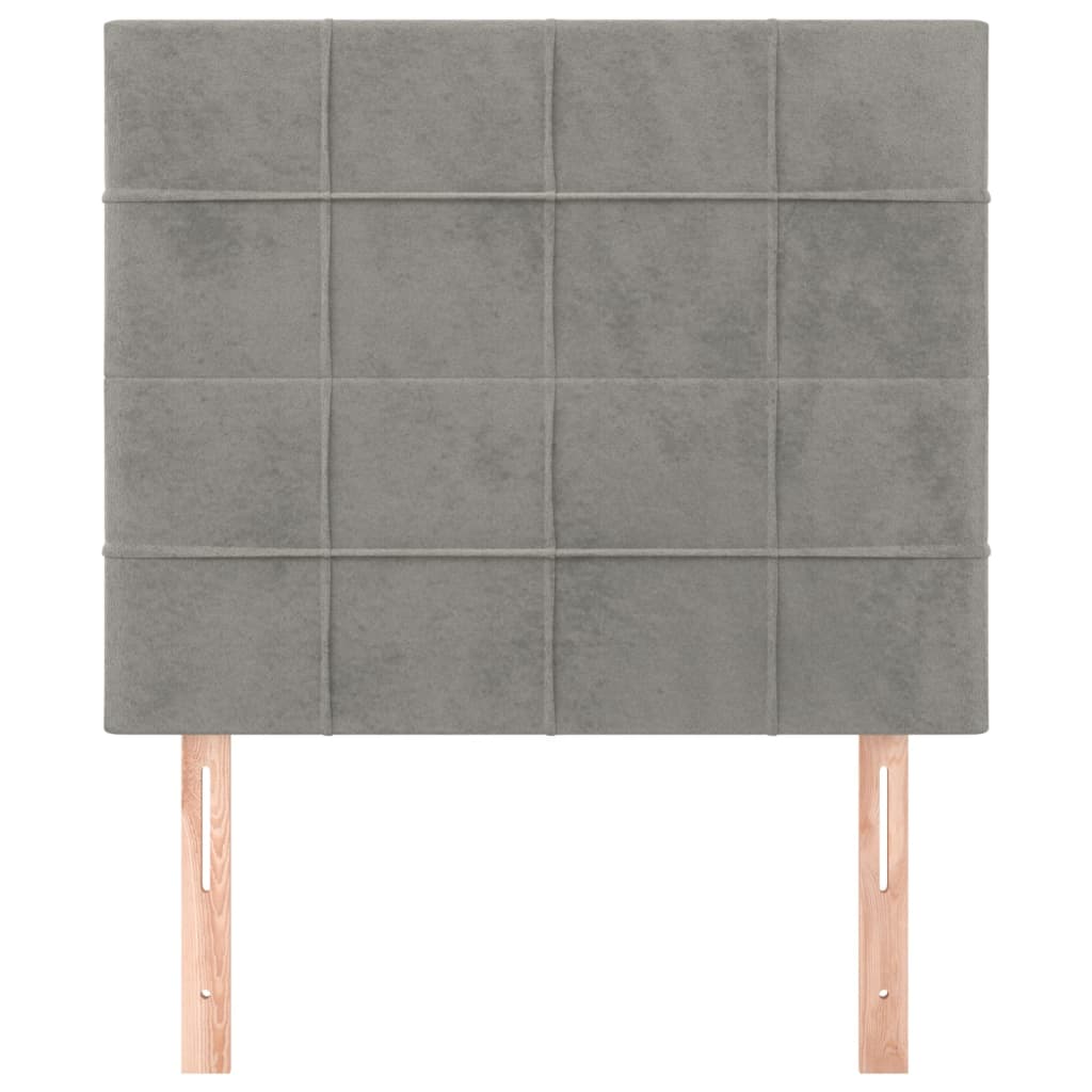 Testiera 2 Pz Grigio Chiaro 80x5x78/88 Cm In Velluto - Image 3