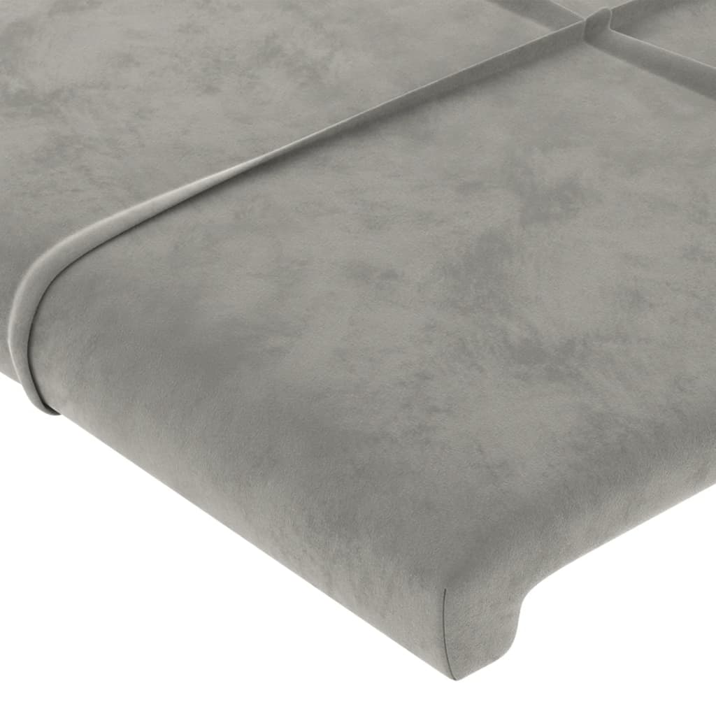 Testiera 2 Pz Grigio Chiaro 80x5x78/88 Cm In Velluto - Image 4