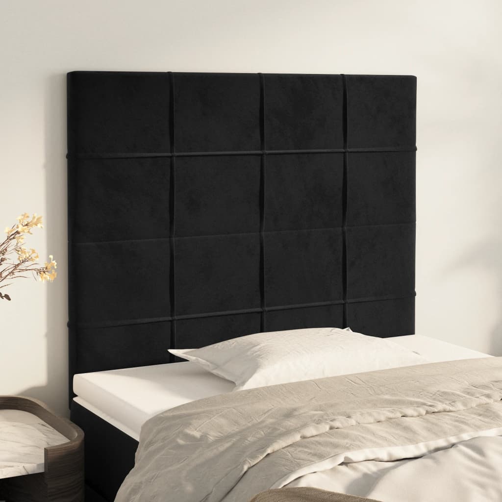 Testiere 2 Pz Nere 100x5x78/88 Cm In Velluto