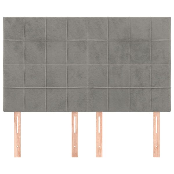 Testiere 4 Pz Grigio Chiaro 72x5x78/88 Cm In Velluto - Image 3