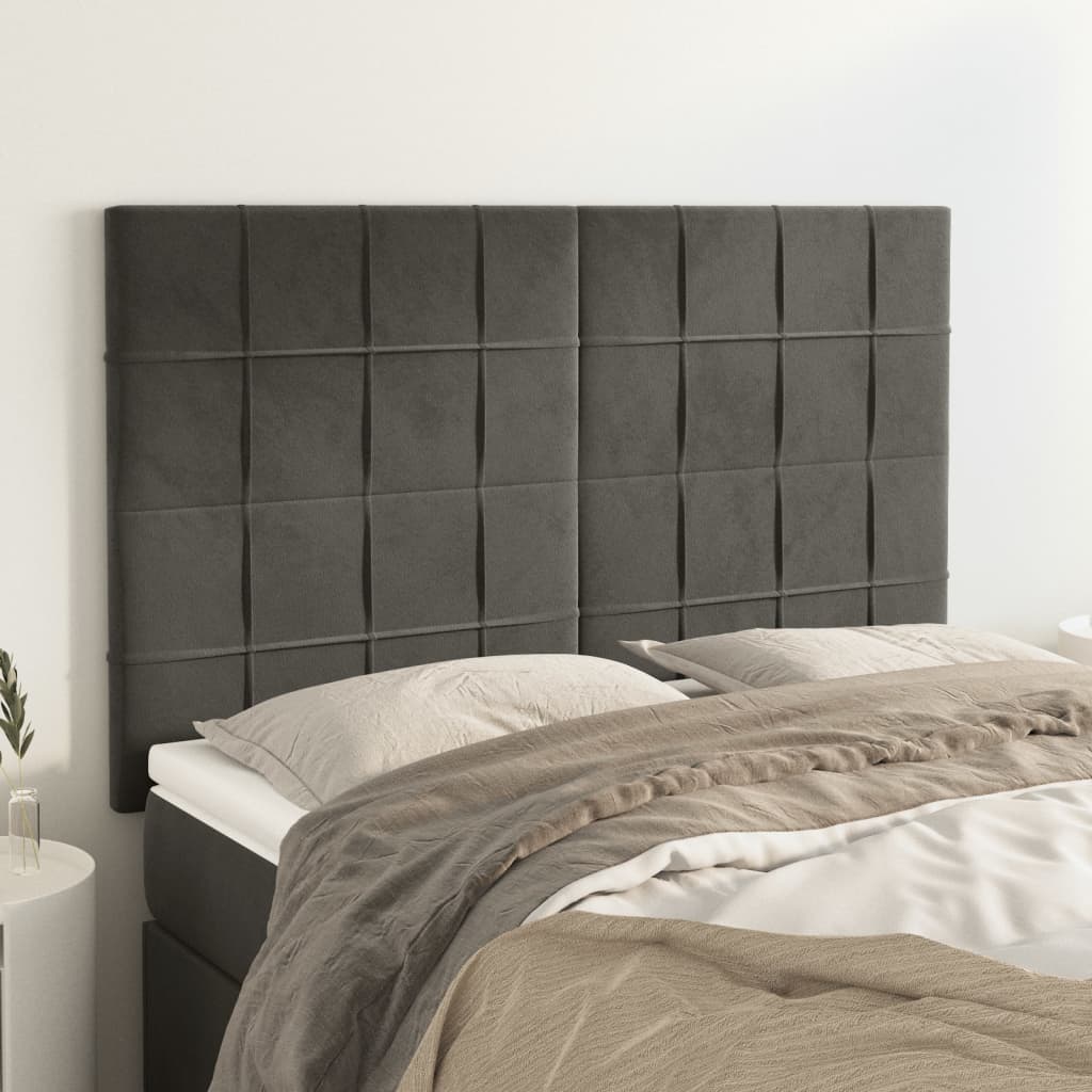 Testiere 4 Pz Grigio Scuro 72x5x78/88 Cm In Velluto
