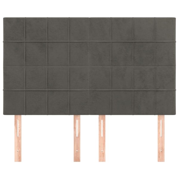 Testiere 4 Pz Grigio Scuro 72x5x78/88 Cm In Velluto - Image 3