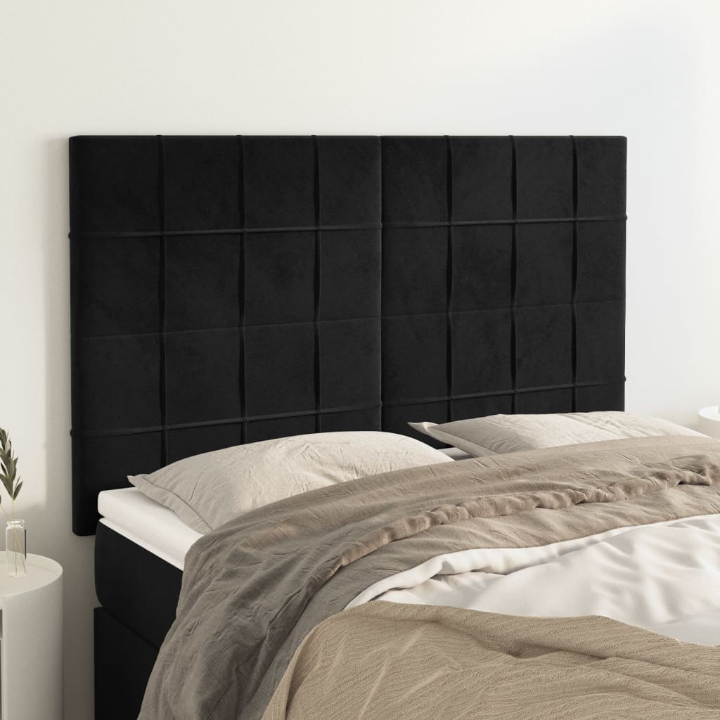 Testiere 4 Pz Nere 72x5x78/88 Cm In Velluto