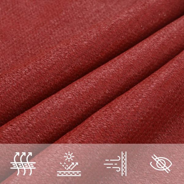 Vela Parasole 160 G/m² Rossa 3,5x3,5x4,9 M In Hdpe - Image 5