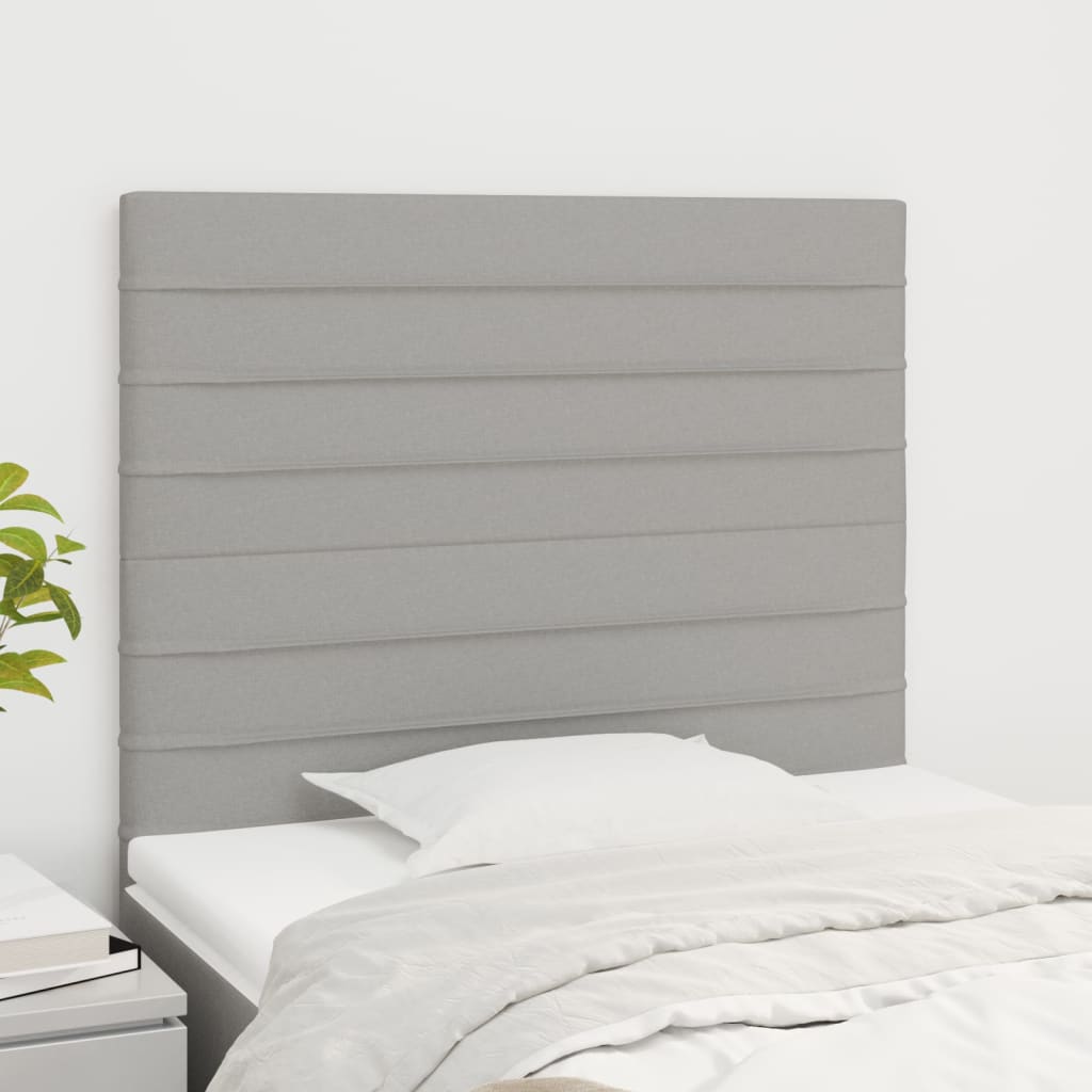 Testiera 2 Pz Grigio Chiaro 90x5x78/88 Cm In Tessuto
