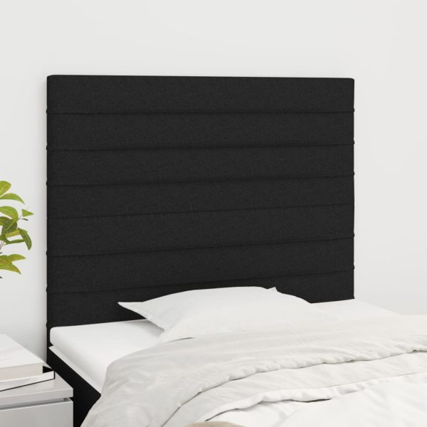 Testiera 2 Pz Nera 90x5x78/88 Cm In Tessuto