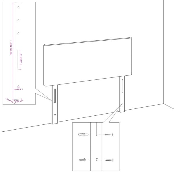 Testiera 2 Pz Nera 90x5x78/88 Cm In Tessuto - Image 6