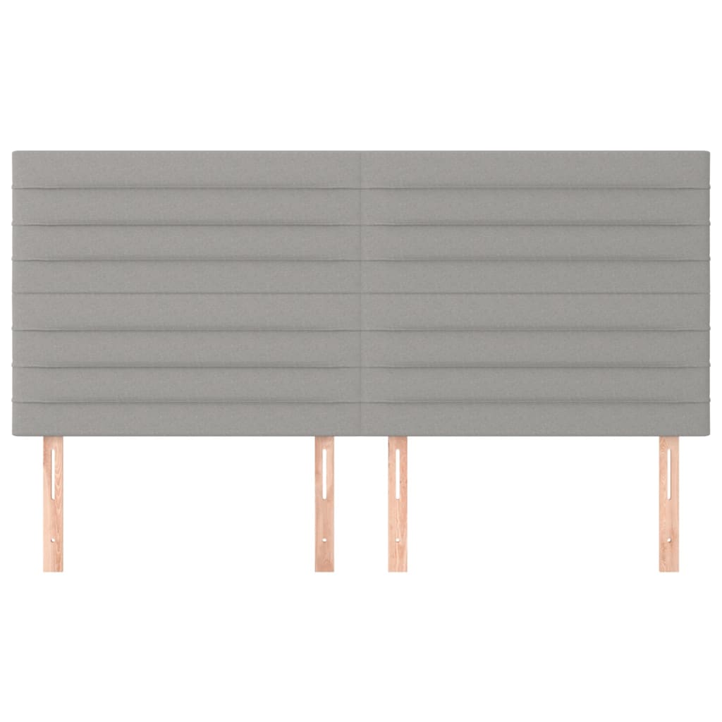 Testiera 4 Pz Grigio Chiaro 90x5x78/88 Cm In Tessuto - Image 3