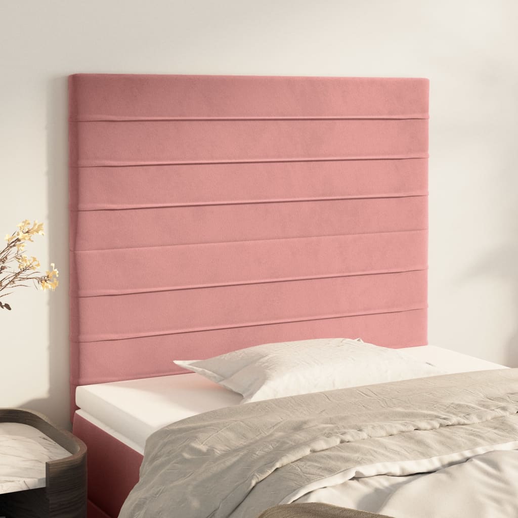 Testiera 2 Pz Rosa 80x5x78/88 Cm In Velluto