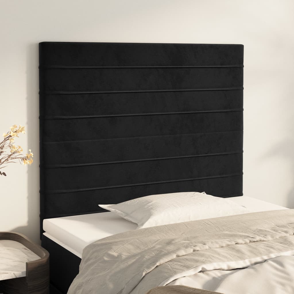 Testiere 2 Pz Nere 100x5x78/88 Cm In Velluto