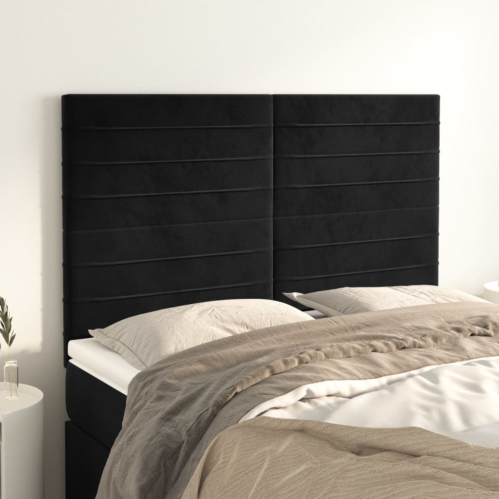 Testiere 4 Pz Nere 72x5x78/88 Cm In Velluto