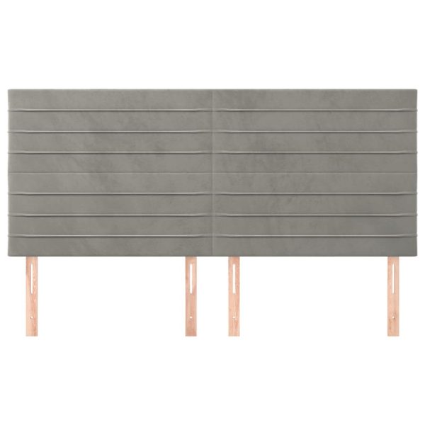 Testiere 4 Pz Grigio Chiaro 100x5x78/88 Cm In Velluto - Image 3