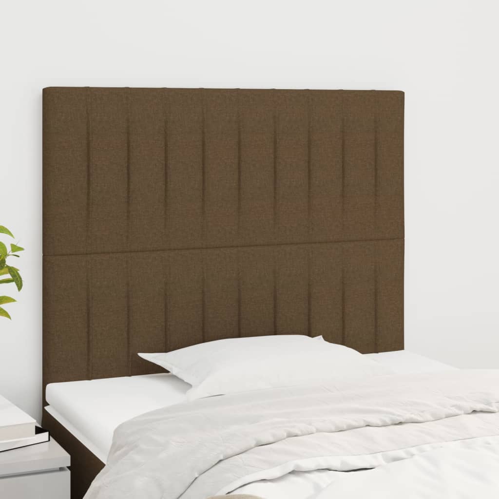 Testiera 2 Pz Marrone Scuro 90x5x78/88 Cm In Tessuto