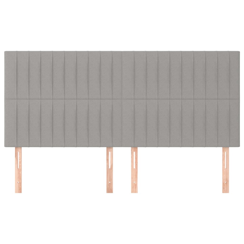 Testiera 4 Pz Grigio Chiaro 80x5x78/88 Cm In Tessuto - Image 3