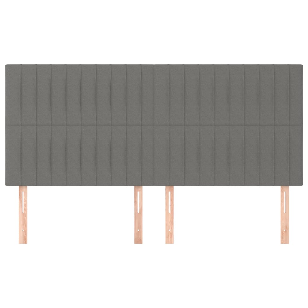 Testiera 4 Pz Grigio Scuro 80x5x78/88 Cm In Tessuto - Image 3