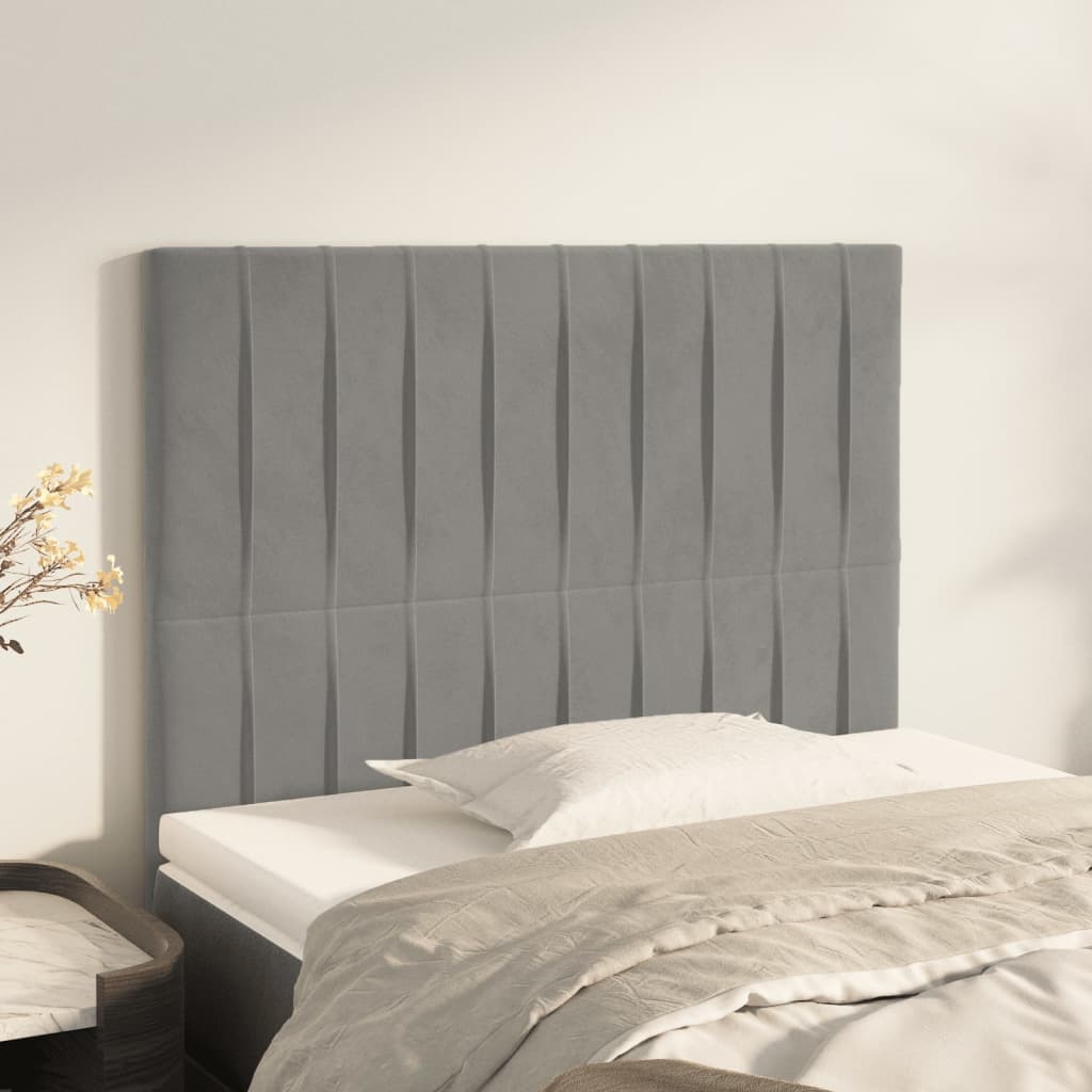 Testiere 2 Pz Grigio Chiaro 100x5x78/88 Cm In Velluto