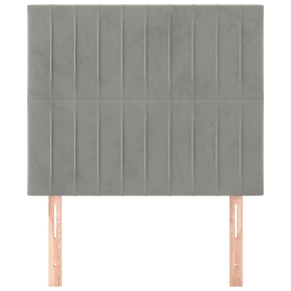 Testiere 2 Pz Grigio Chiaro 100x5x78/88 Cm In Velluto - Image 3