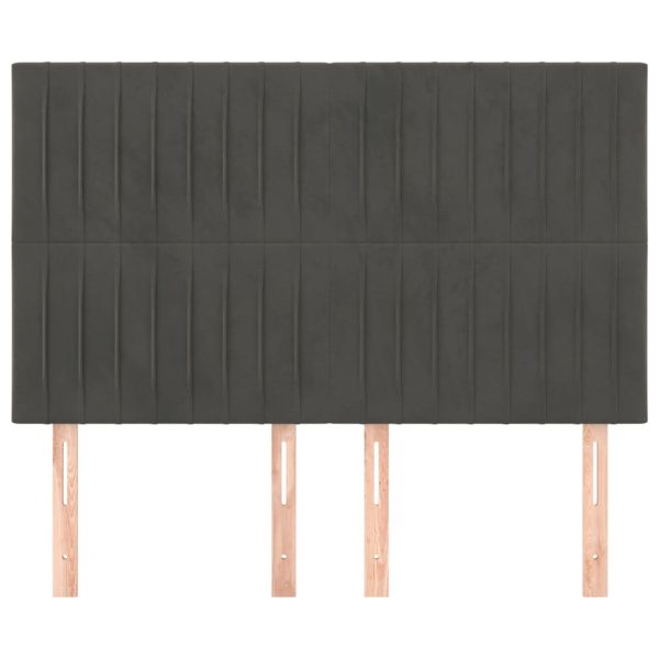 Testiere 4 Pz Grigio Scuro 72x5x78/88 Cm In Velluto - Image 3