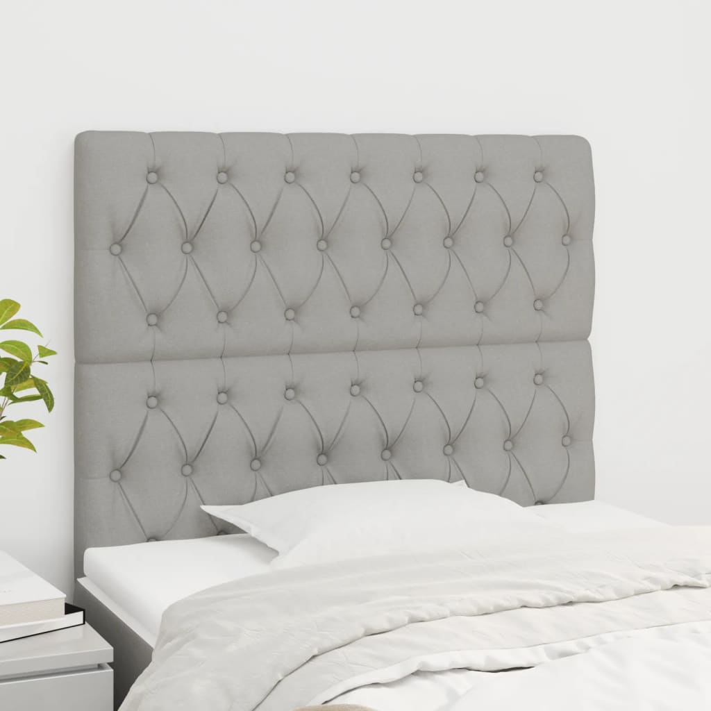 Testiera 2 Pz Grigio Chiaro 90x7x78/88 Cm In Tessuto