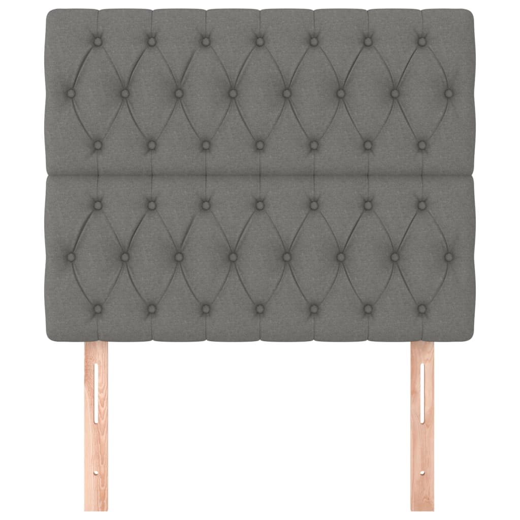 Testiera 2 Pz Grigio Scuro 90x7x78/88 Cm In Tessuto - Image 3