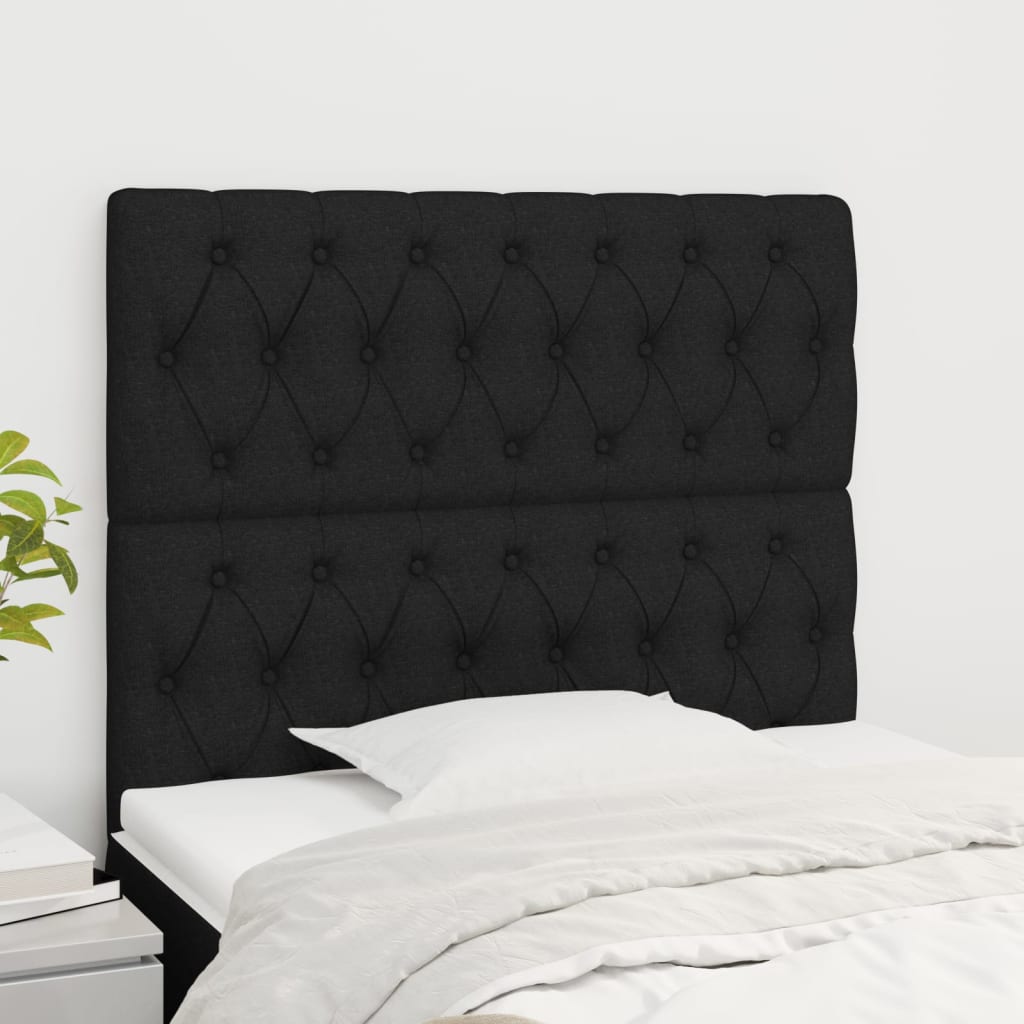 Testiera 2 Pz Nera 90 X 7 X 78/88 Cm In Tessuto