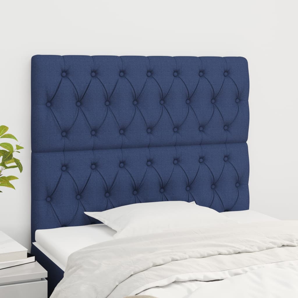 Testiera 2 Pz Blu 90 X 7 X 78/88 Cm In Tessuto