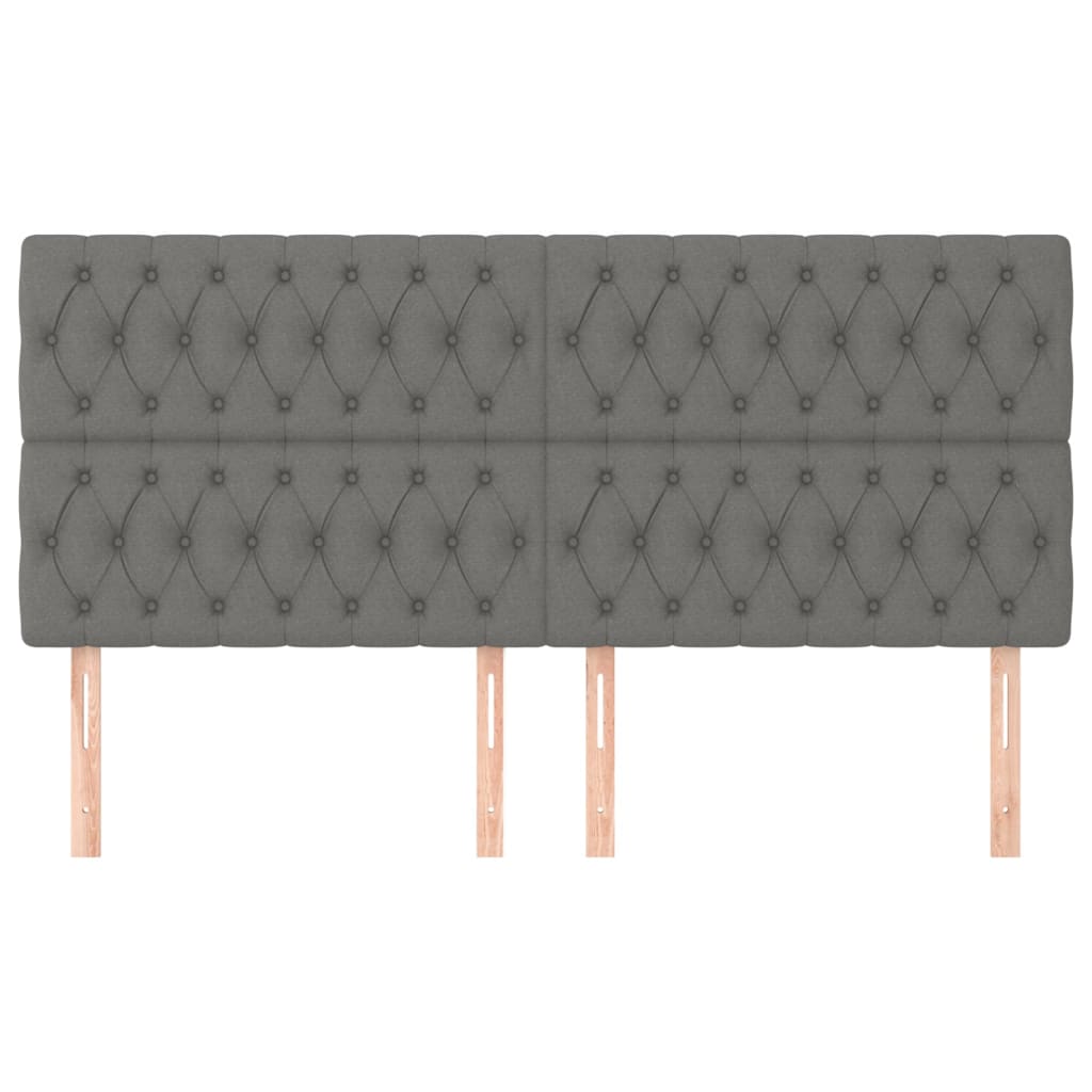 Testiera 4 Pz Grigio Scuro 90x7x78/88 Cm In Tessuto - Image 3