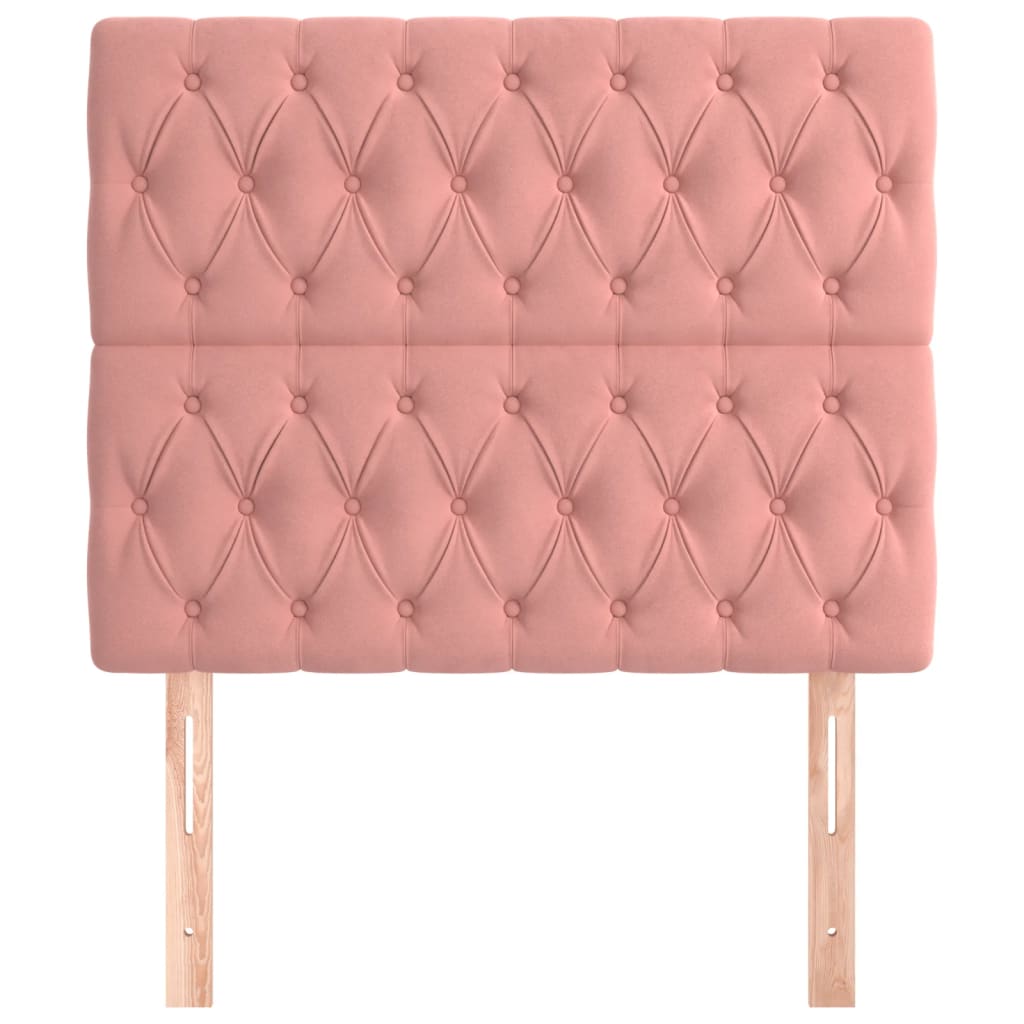Testiera 2 Pz Rosa 90x7x78/88 Cm In Velluto - Image 3