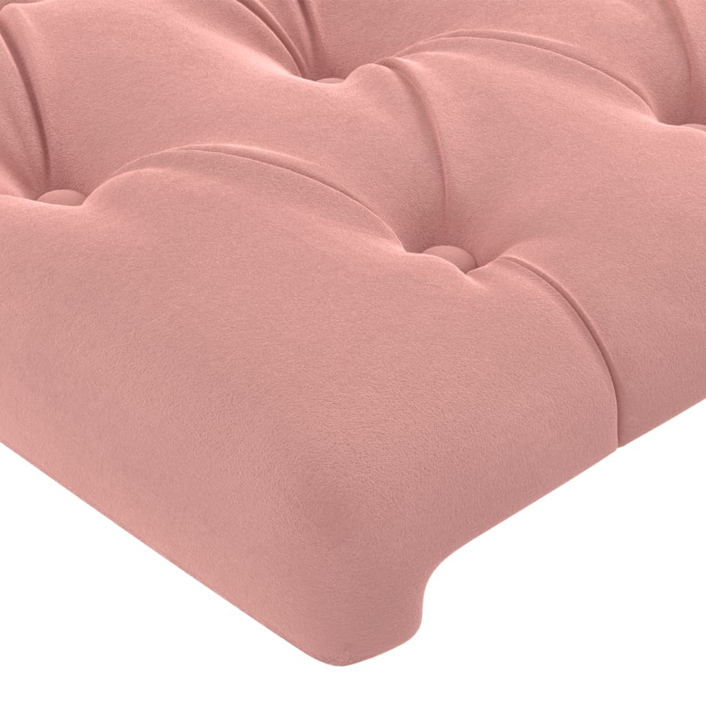Testiera 2 Pz Rosa 90x7x78/88 Cm In Velluto - Image 4