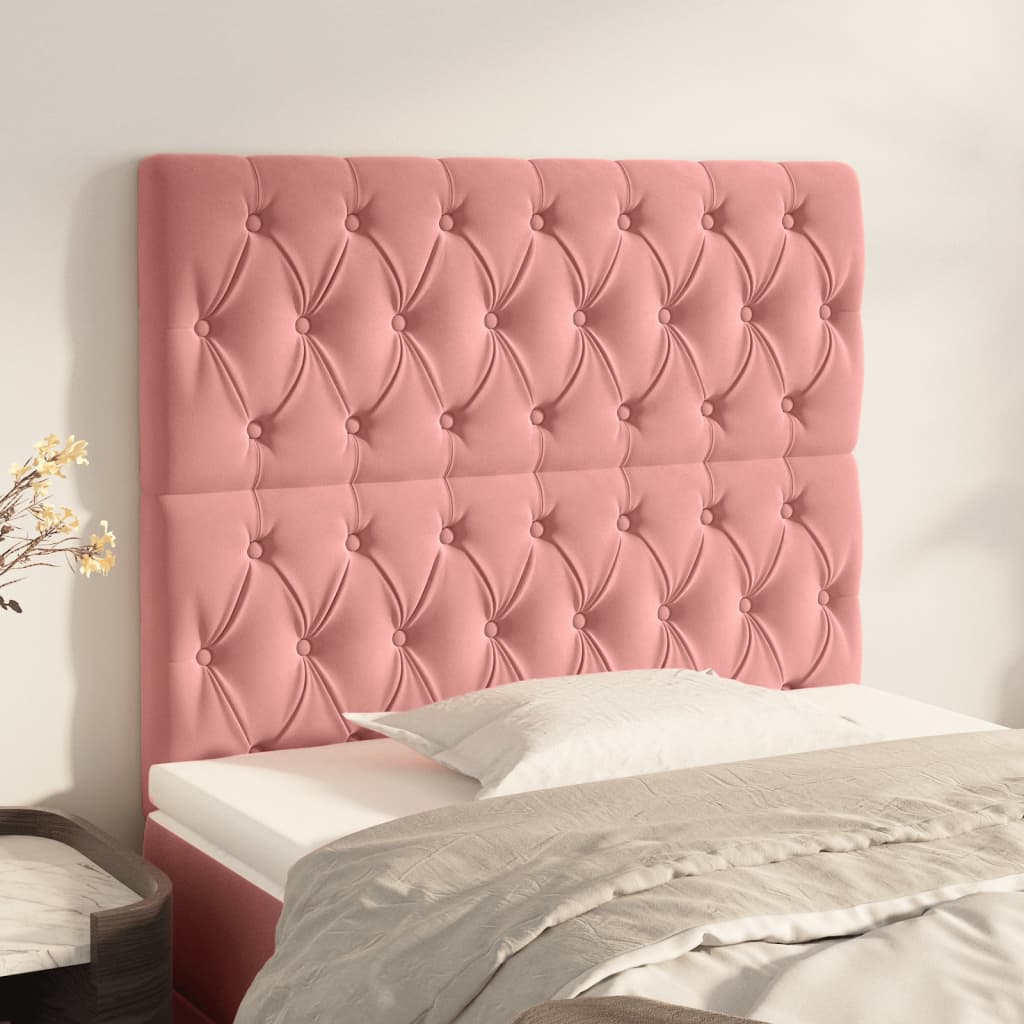 Testiera 2 Pz Rosa 100x7x78/88 Cm In Velluto