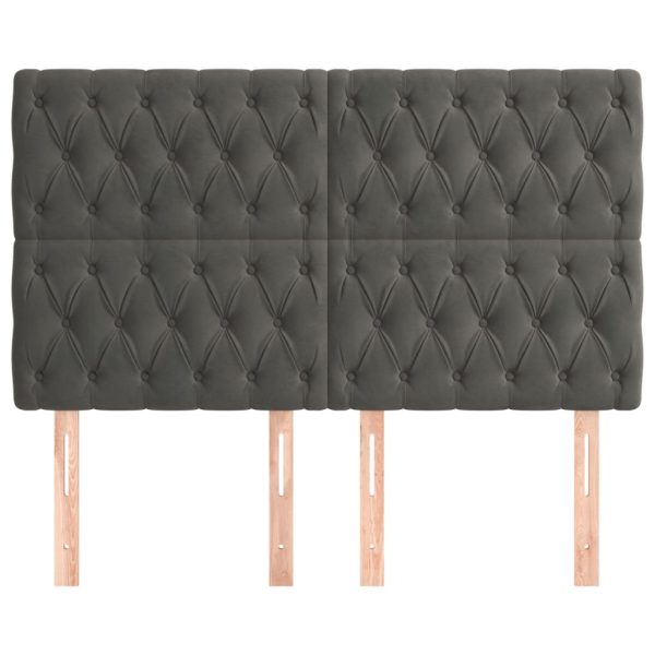 Testiere 4 Pz Grigio Scuro 72x7x78/88 Cm In Velluto - Image 3