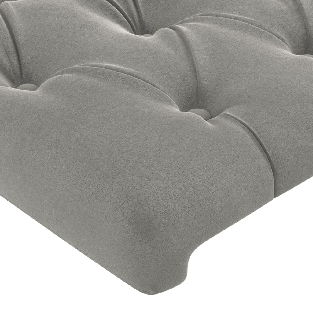 Testiera 4 Pz Grigio Chiaro 90 X 7 X 78/88 Cm In Velluto - Image 4