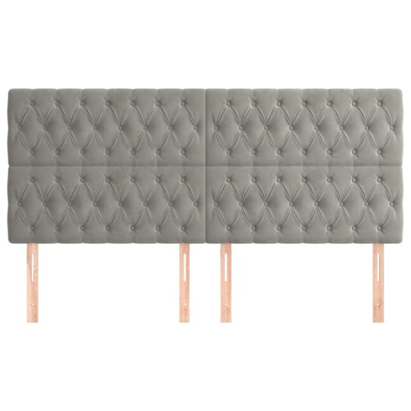 Testiere 4 Pz Grigio Chiaro 100 X 7 X 78/88 Cm In Velluto - Image 3