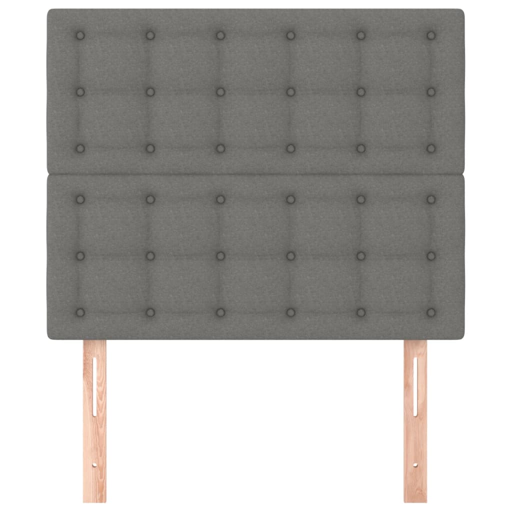 Testiera 2 Pz Grigio Scuro 80x5x78/88 Cm In Tessuto - Image 3