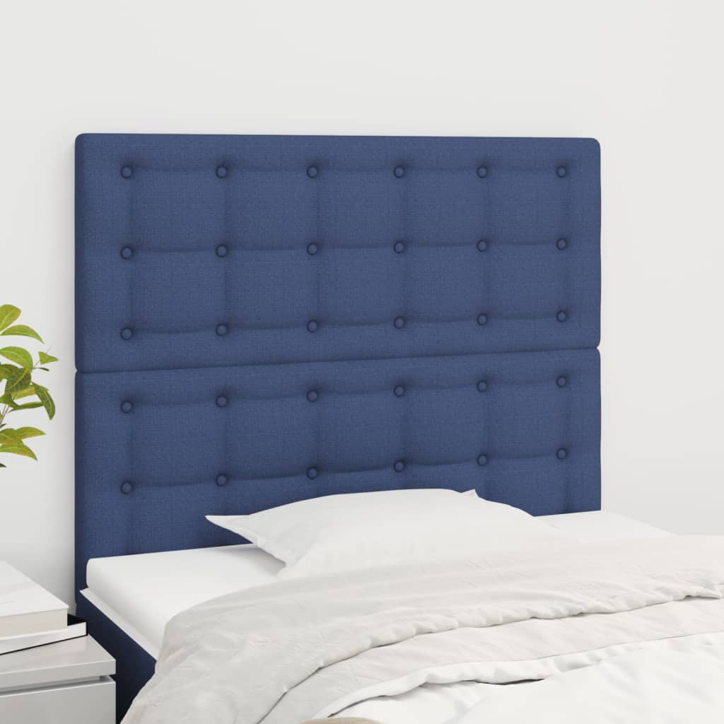 Testiera 2 Pz Blu 80x5x78/88 Cm In Tessuto