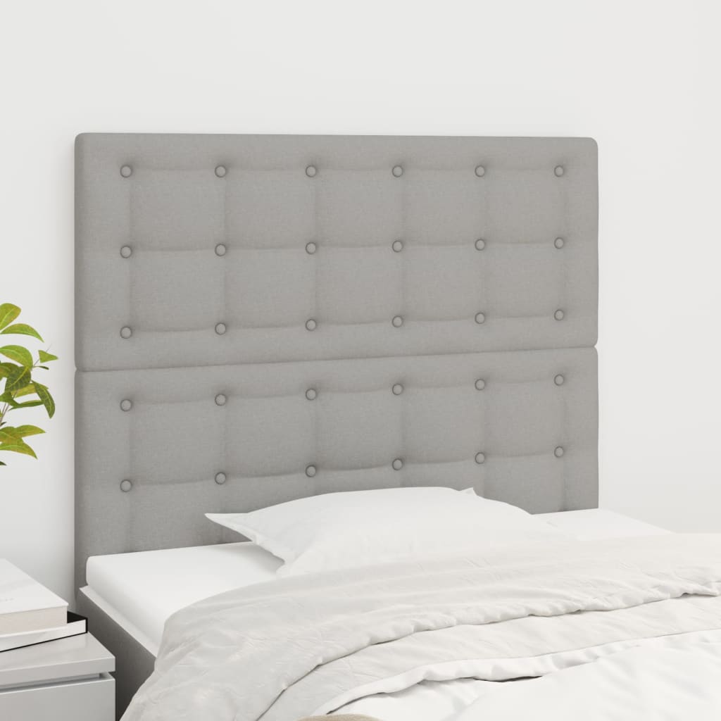 Testiera 2 Pz Grigio Chiaro 90x5x78/88 Cm In Tessuto