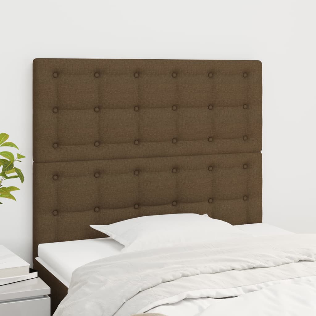 Testiera 2 Pz Marrone Scuro 100x5x78/88 Cm In Tessuto