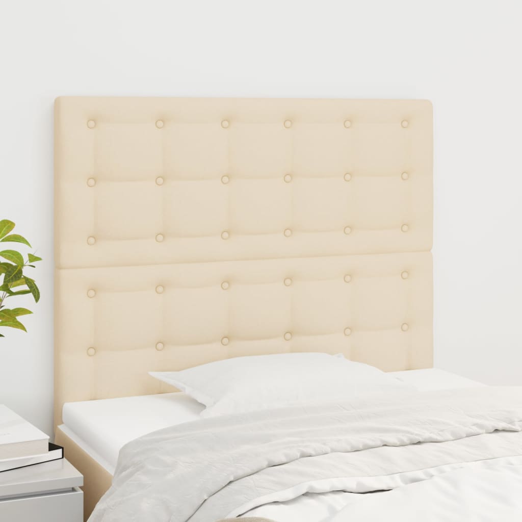 Testiera 2 Pz Crema 100x5x78/88 Cm In Tessuto