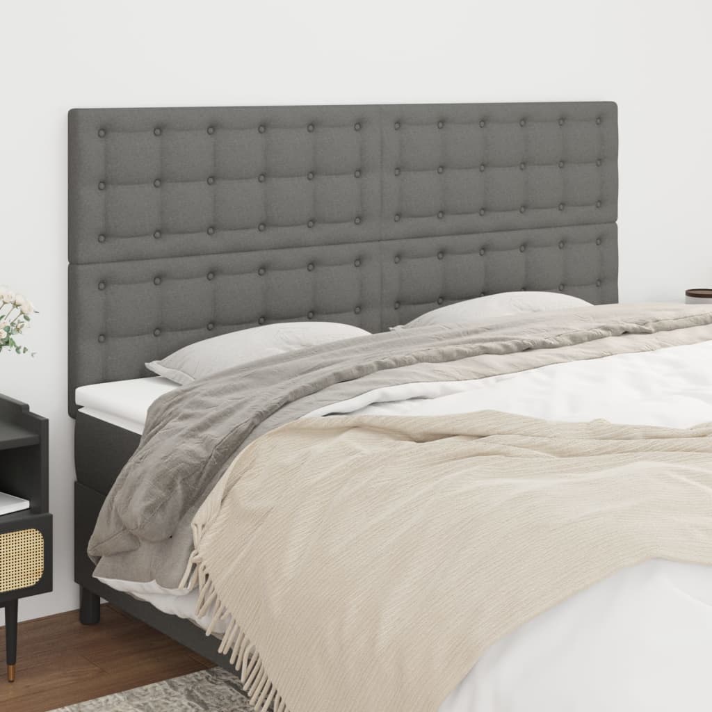 Testiere 4 Pz Grigio Scuro 100x5x78/88 Cm In Tessuto